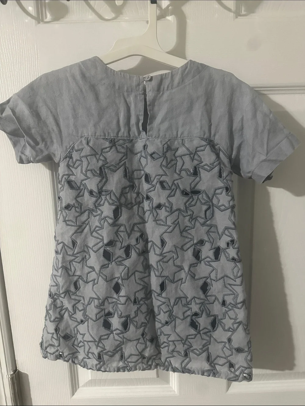 Stella McCartney Light Blue Star-Embroidered Girls' Dress